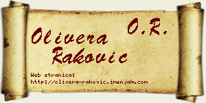Olivera Raković vizit kartica